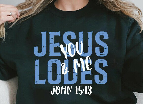 Bible Verse SVG, Jesus Loves You PNG for T-Shirt Designs and Graphics