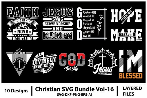 Christian SVG Bundle Vol-16: A Versatile Tool for T-Shirt Designs and Graphics