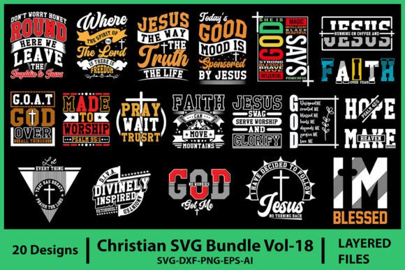 Christian SVG Bundle Vol-18: Ideal for T-Shirt Designs and Graphics