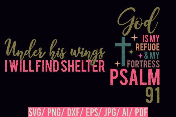 God is My Refuge Svg, Christian Graphics for T-Shirts
