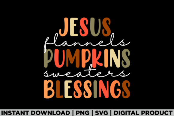 Jesus Flannels Pumpkins Sweater Blessing for T-Shirt Designs
