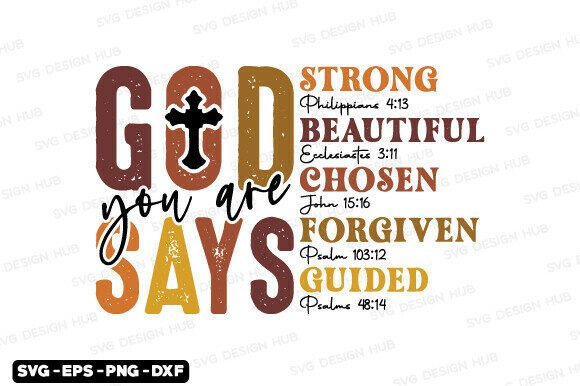 Reviewing God Says You Are Fall PNG, Christian Svg