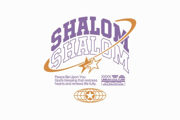 Shalom Christian Urban Typography for T-Shirt Designs