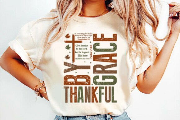 Thankful by Grace Svg: A Unique Graphic for T-Shirt Designs