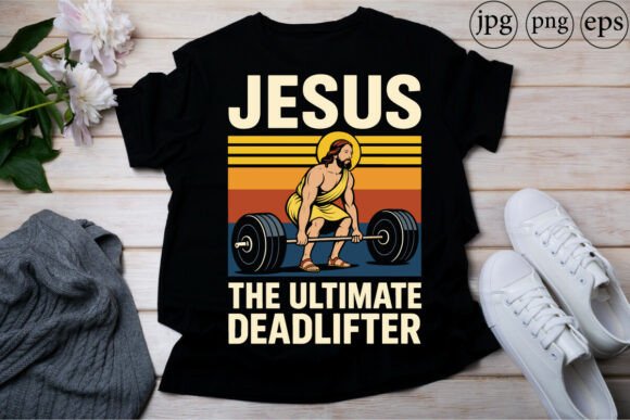 Vintage Jesus the Ultimate Deadlifter: A Unique T-Shirt Design